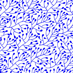 Image showing Blue floral seamless pattern.