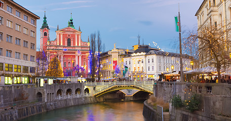 Image showing Preseren's square, Ljubljana, Slovenia, Europe. 
