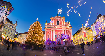 Image showing Preseren's square, Ljubljana, Slovenia, Europe. 