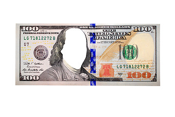 Image showing hundred dollar bank note without face