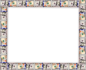 Image showing Frame from the dollars isolated on the white