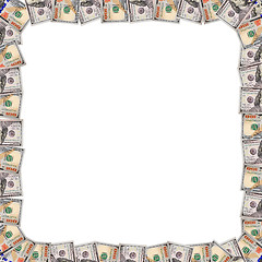 Image showing Frame from the dollars isolated on the white