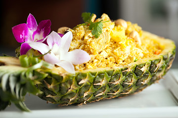 Image showing Yummy Thai Pineapple Fried Rice