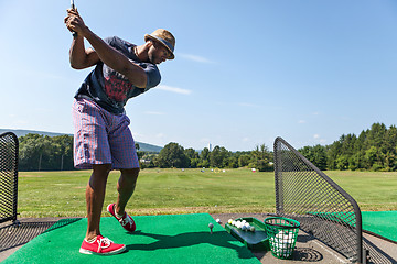 Image showing Golfer at the Range