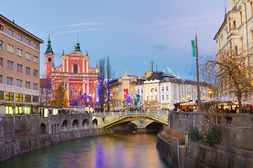 Image showing Preseren's square, Ljubljana, Slovenia, Europe. 