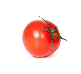 Image showing Fresh Red Tomato With Green Stem