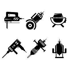 Image showing Black icons vector collection of construction equipment