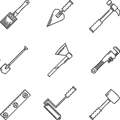 Image showing Contour vector icons for hand tools