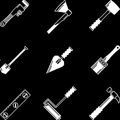 Image showing White vector icons for woodwork tools