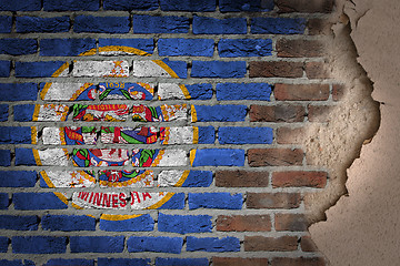 Image showing Dark brick wall with plaster - Minnesota