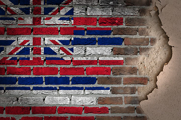 Image showing Dark brick wall with plaster - Hawaii