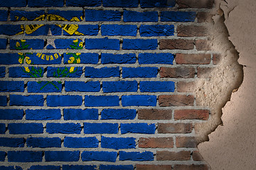 Image showing Dark brick wall with plaster - Nevada