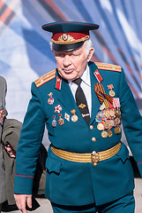 Image showing Elderly colonel-veteran of World War II