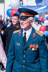 Image showing Elderly major-veteran of World War II