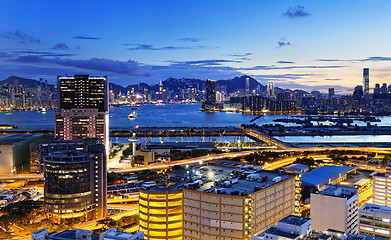 Image showing Kowloon at night