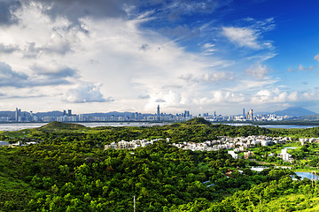 Image showing HongKong country sunset