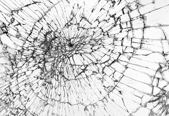 Image showing Broken glass, white background