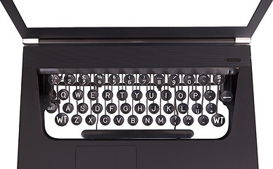 Image showing Laptop with old fashioned typewriter keys