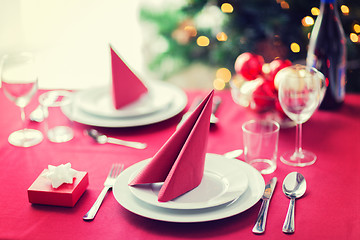 Image showing room with christmas tree and decorated table