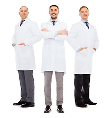 Image showing smiling male doctors in white coats