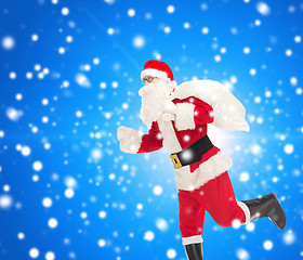 Image showing man in costume of santa claus with bag