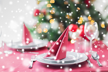 Image showing room with christmas tree and decorated table