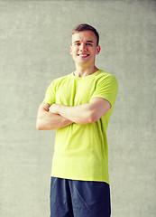 Image showing smiling man in gym