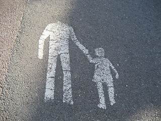 Image showing Pictogram of headless man and child