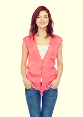 Image showing smiling teenage girl in casual clothes