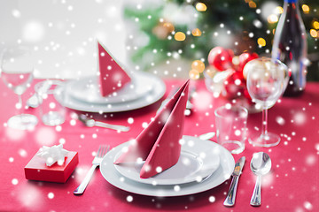 Image showing room with christmas tree and decorated table