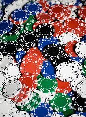 Image showing close up of casino chips background