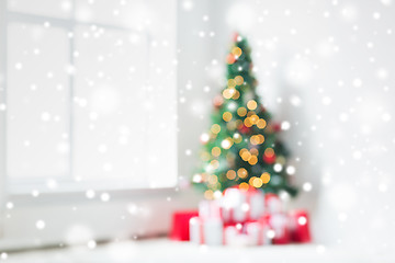 Image showing room with christmas tree and presents background
