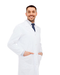 Image showing smiling male doctor in white coat