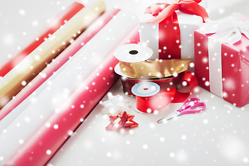 Image showing close up of christmas presents