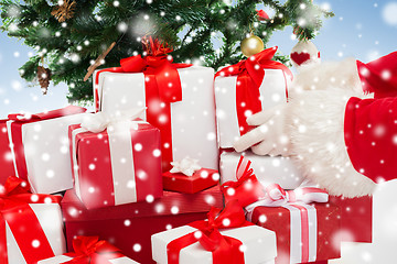 Image showing close up of santa claus with presents