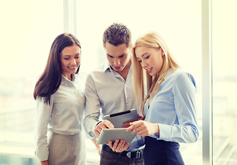 Image showing business team working with tablet pcs in office