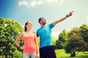 Image showing two smiling people outdoors