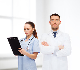 Image showing group of doctors with clipboard and stethoscope