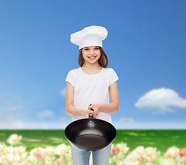 Image showing smiling little girl in white blank t-shirt