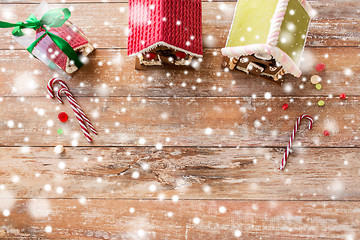 Image showing closeup of beautiful gingerbread houses at home