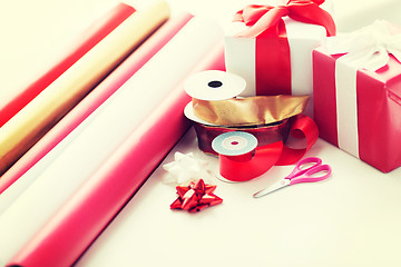 Image showing close up of christmas presents