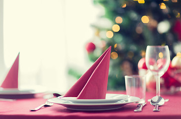 Image showing room with christmas tree and decorated table