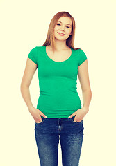 Image showing smiling teenage girl in casual clothes