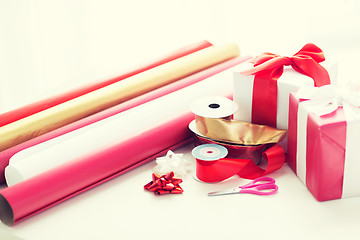 Image showing close up of christmas presents