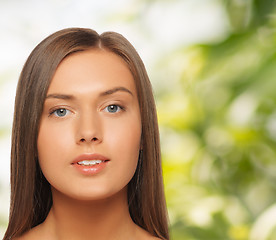 Image showing beautiful young woman with bare shoulders