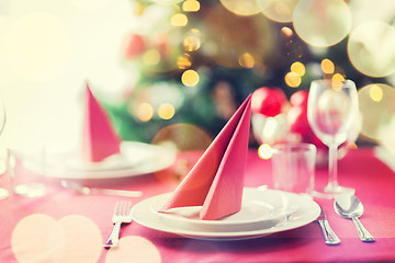 Image showing room with christmas tree and decorated table