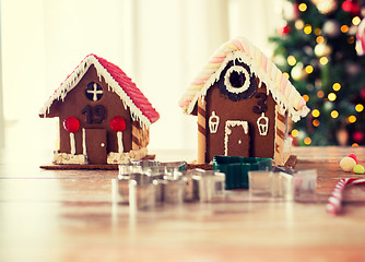 Image showing closeup of beautiful gingerbread houses at home