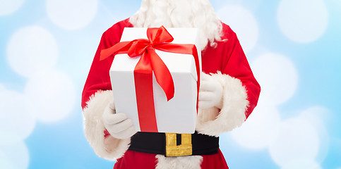 Image showing close up of santa claus with gift box