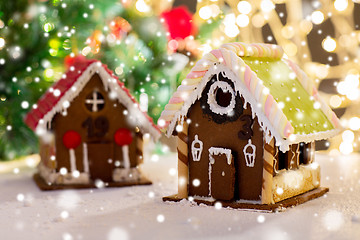Image showing closeup of beautiful gingerbread house at home
