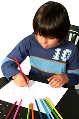 Image showing Boy painting